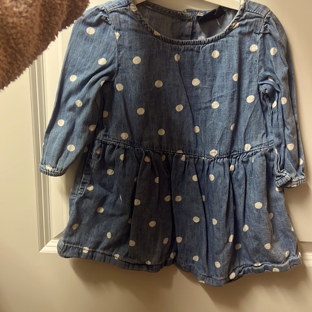 Denim poka dot dress
